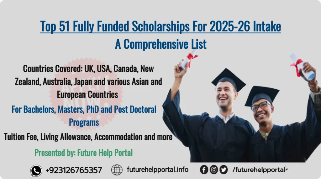 Top 51 Fully Funded Scholarships For 2025-26 Intake: A Comprehensive List